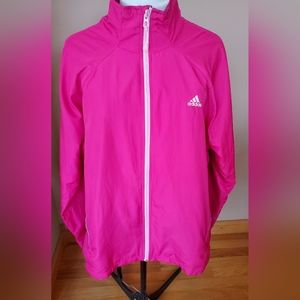 Hot Pink adidas Windbreaker Coat Jacket Women's Sz Extra-Large.